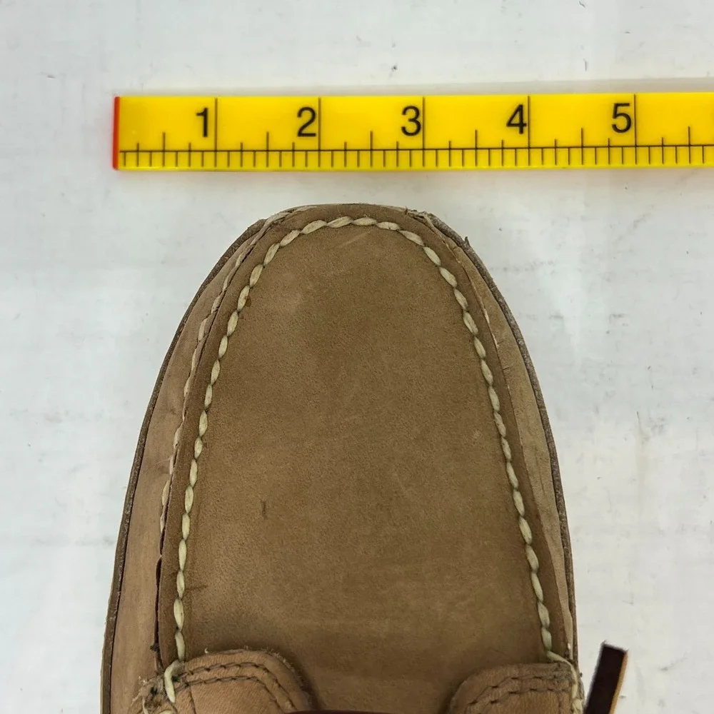 Polo Sport‎ Ralph Lauren Boat Shoes Tan Leather Moc Toe Beige Men's 10D VTG NEW